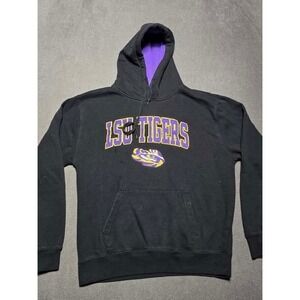 LSU Tigers Stadium Athletics Black Hoodie Sweatshirt Purple College‎ Large